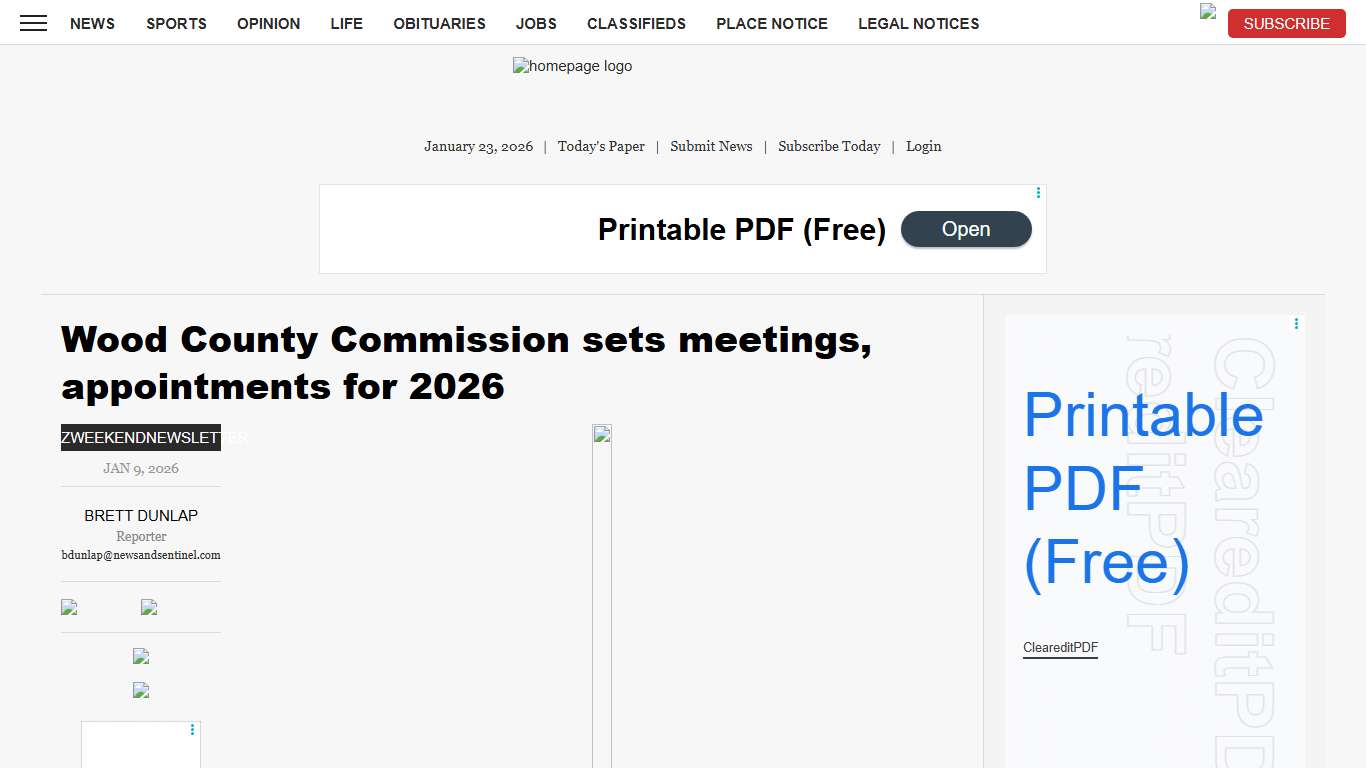 Wood County Commission sets meetings, appointments for 2026 News, Sports, Jobs - News and Sentinel